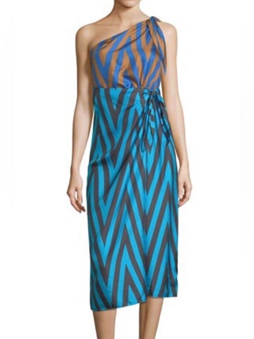 Blue and Black Polka Dot Stripe Women’s Dress